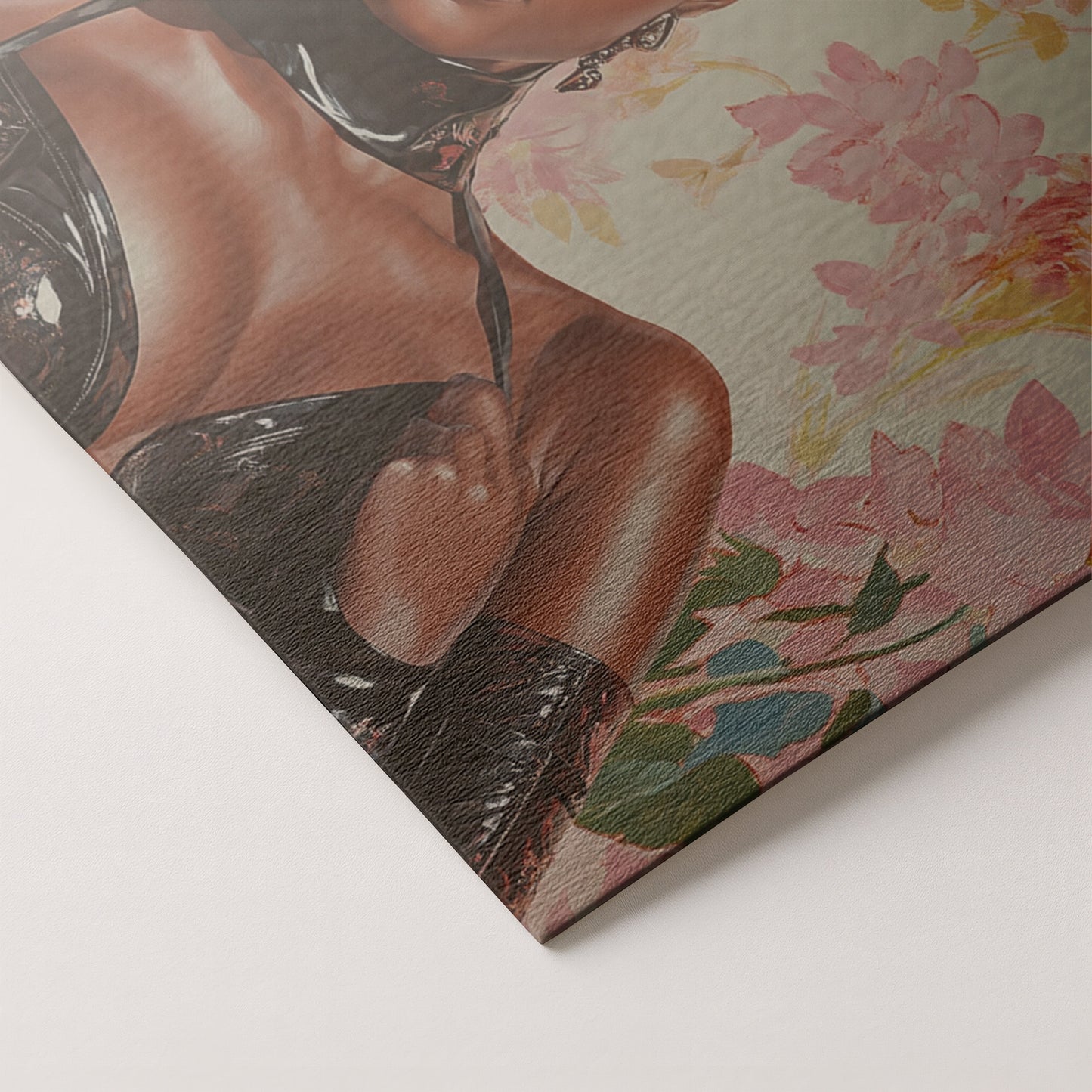 Powerful Black Woman Floral Portrait African American wall art artwork by MoomZee Artwork