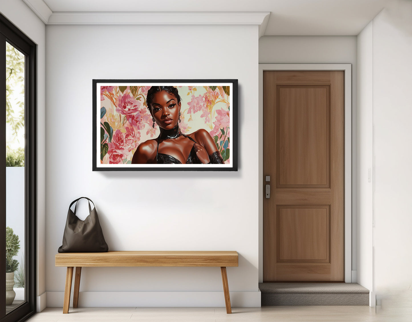 Powerful Black Woman Floral Portrait African American wall art view 71