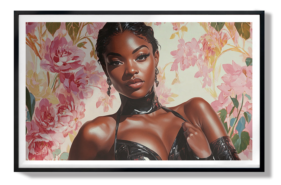 Powerful Black Woman Floral Portrait African American wall art view 67