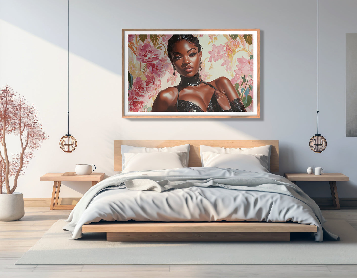 Powerful Black Woman Floral Portrait African American wall art view 81