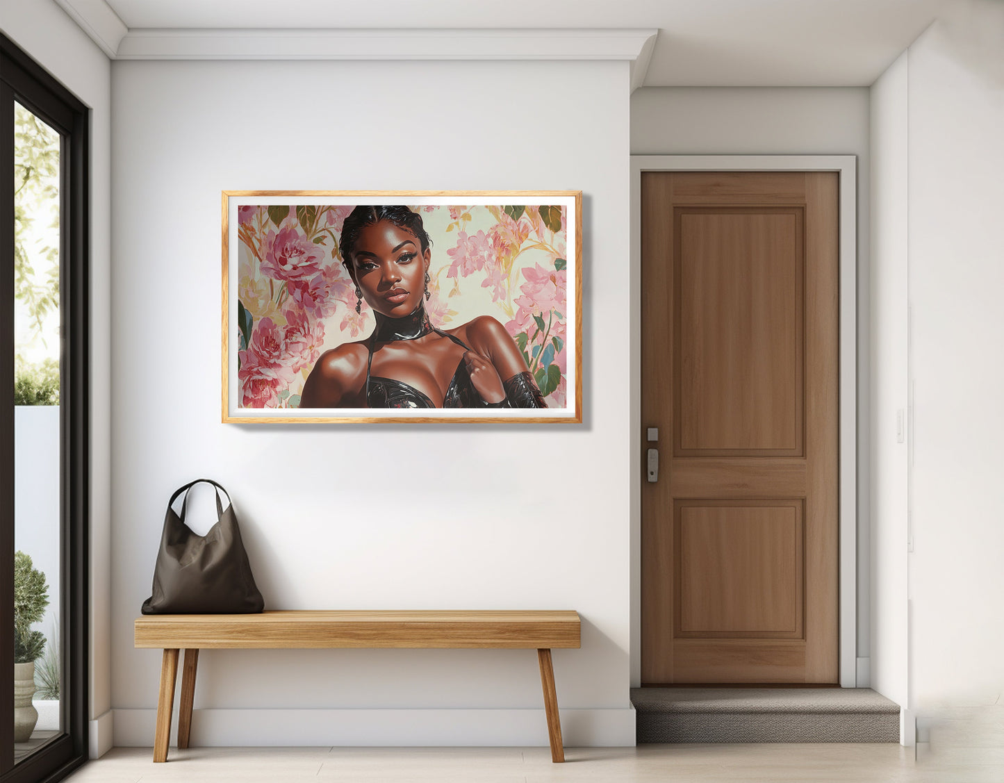 Powerful Black Woman Floral Portrait African American wall art view 77