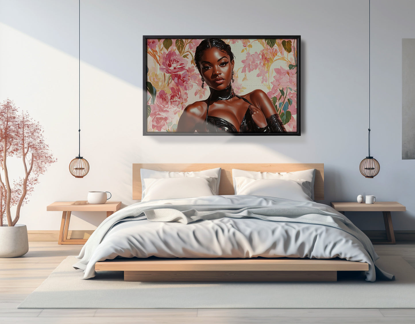 Powerful Black Woman Floral Portrait African American wall art view 27