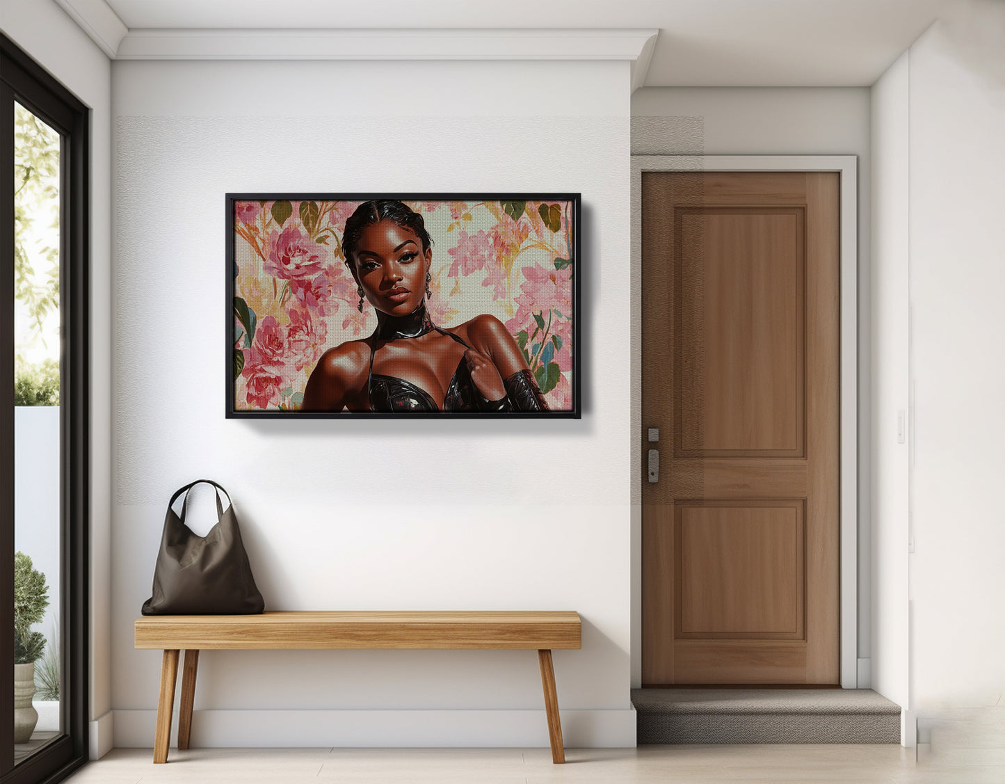 Powerful Black Woman Floral Portrait African American wall art view 29