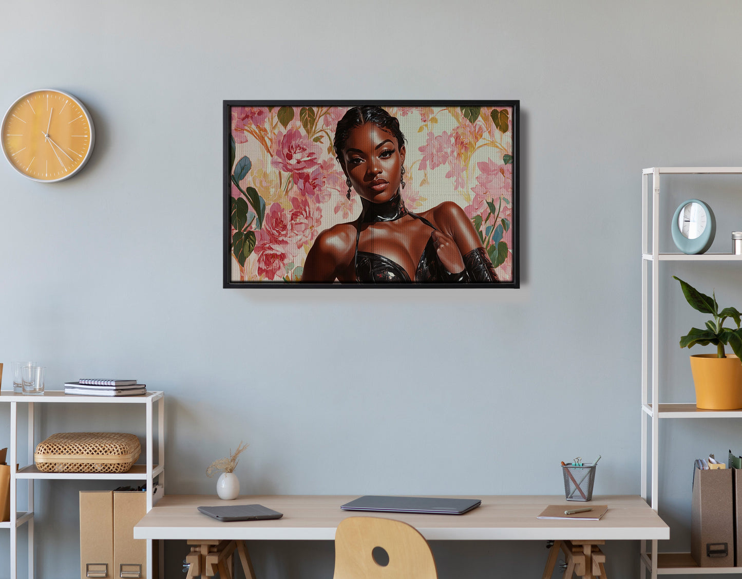 Powerful Black Woman Floral Portrait African American wall art view 30
