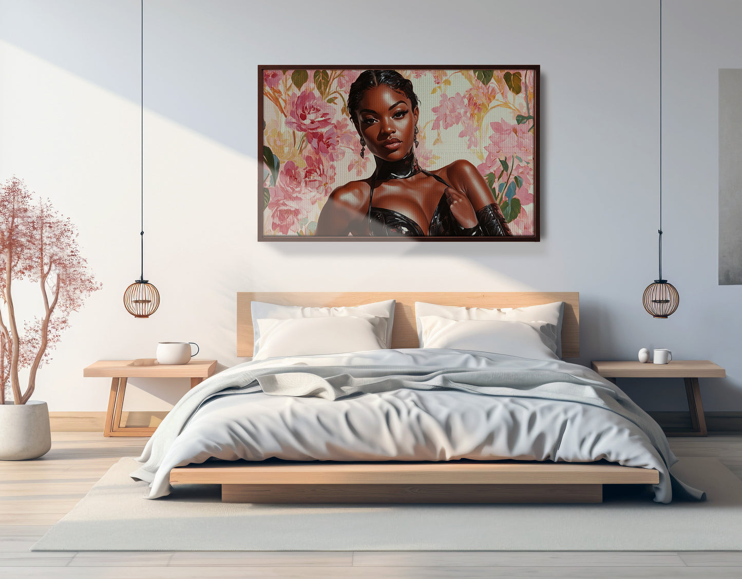 Powerful Black Woman Floral Portrait African American wall art view 33