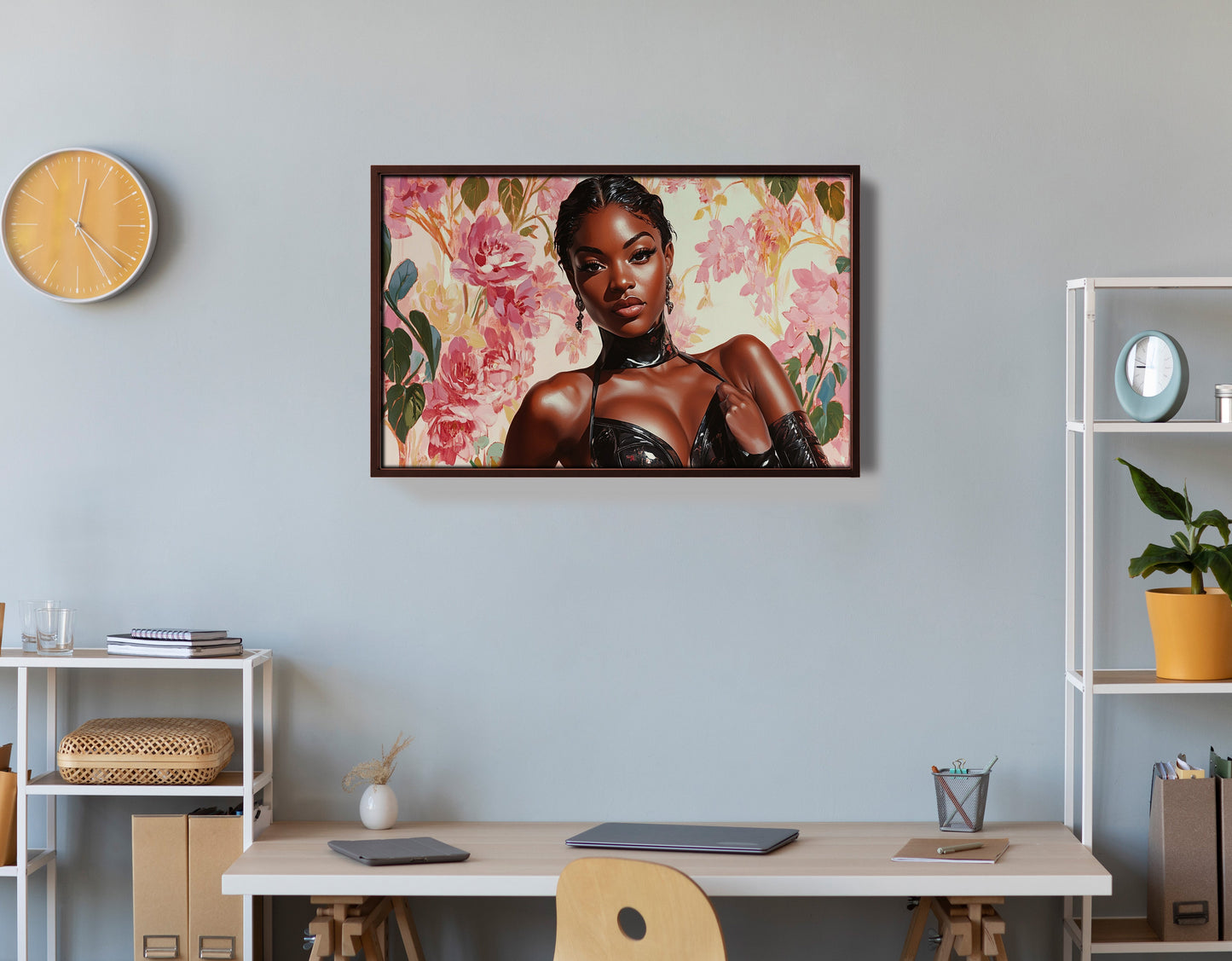 Powerful Black Woman Floral Portrait African American wall art view 36