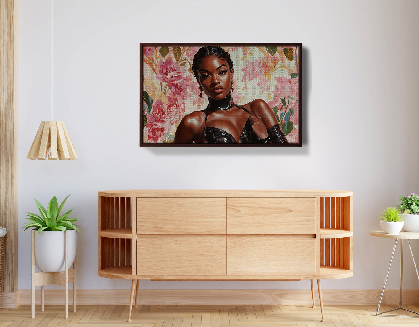 Powerful Black Woman Floral Portrait African American wall art view 32