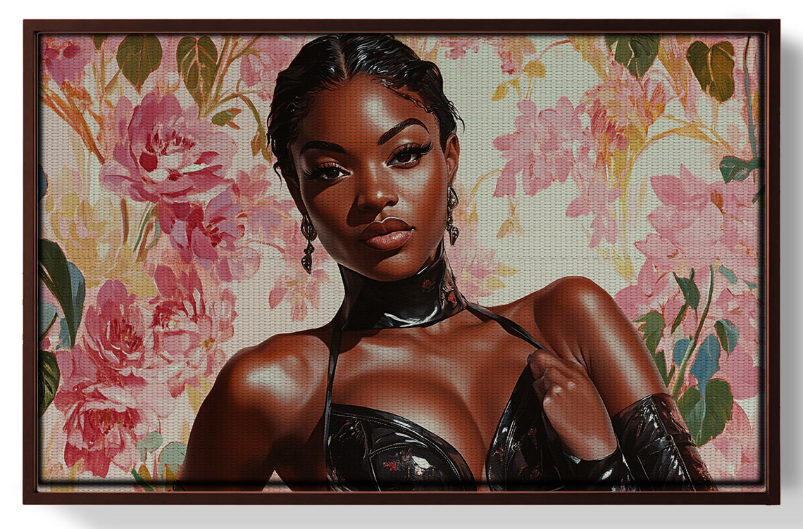 Powerful Black Woman Floral Portrait African American wall art view 31