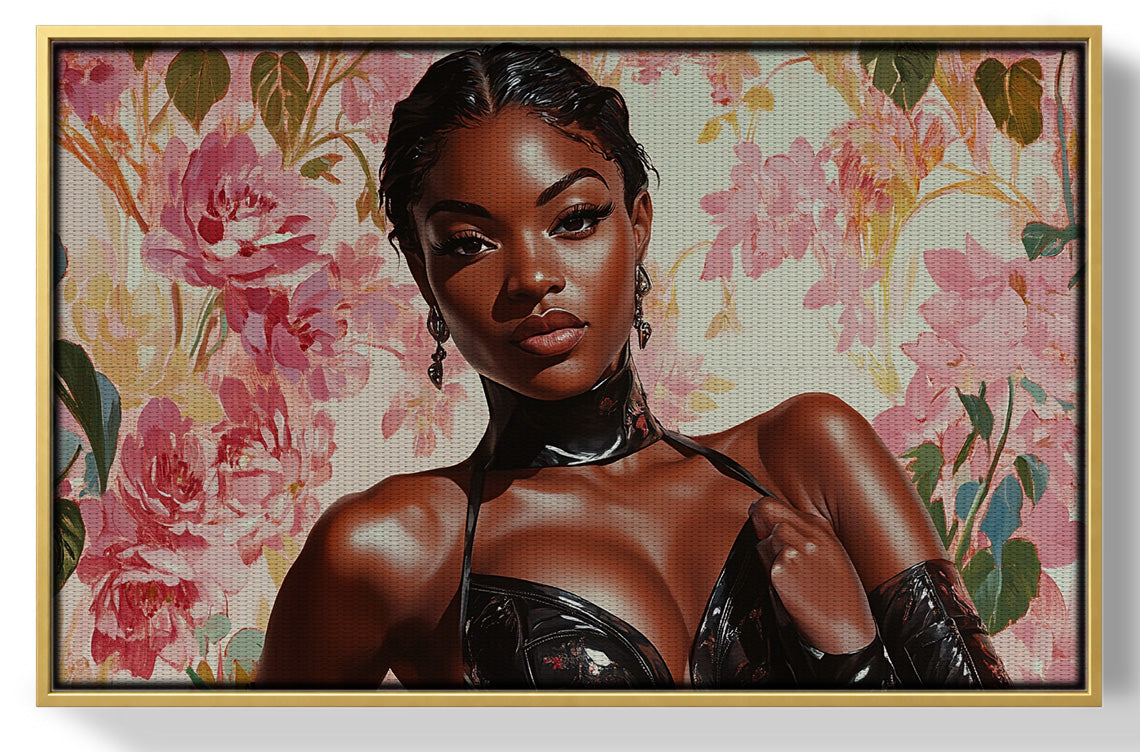 Powerful Black Woman Floral Portrait African American wall art view 37