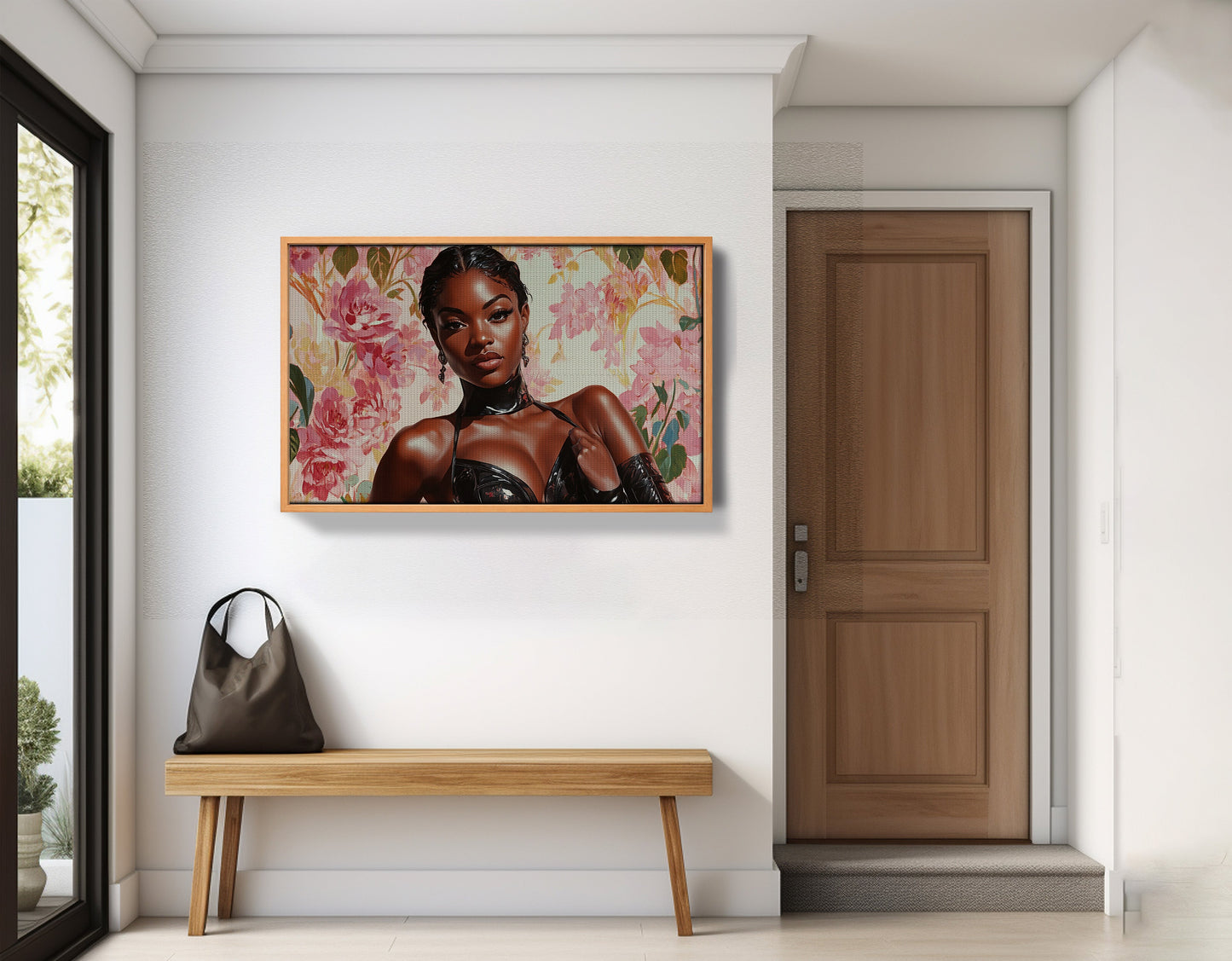 Powerful Black Woman Floral Portrait African American wall art view 47
