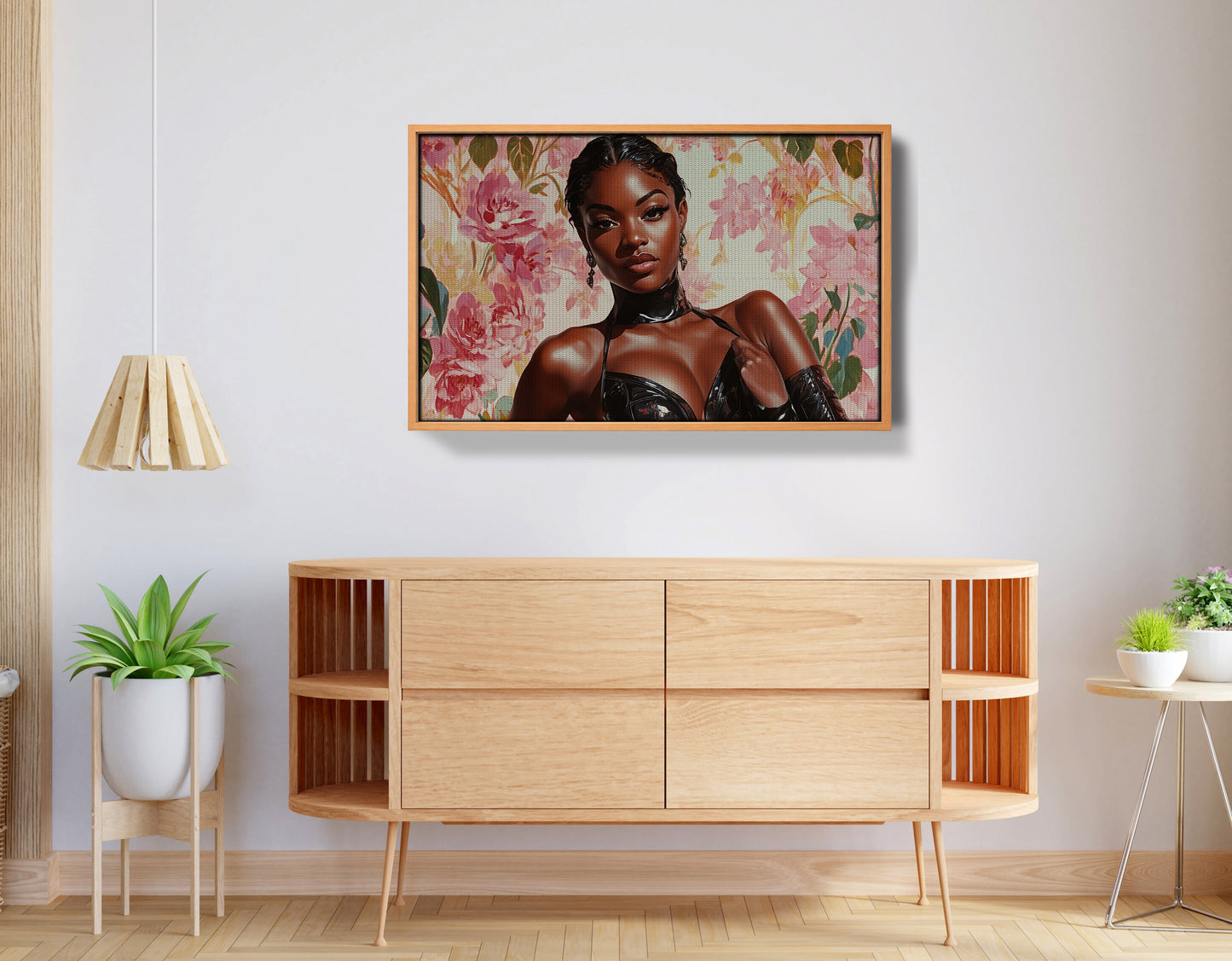 Powerful Black Woman Floral Portrait African American wall art view 44