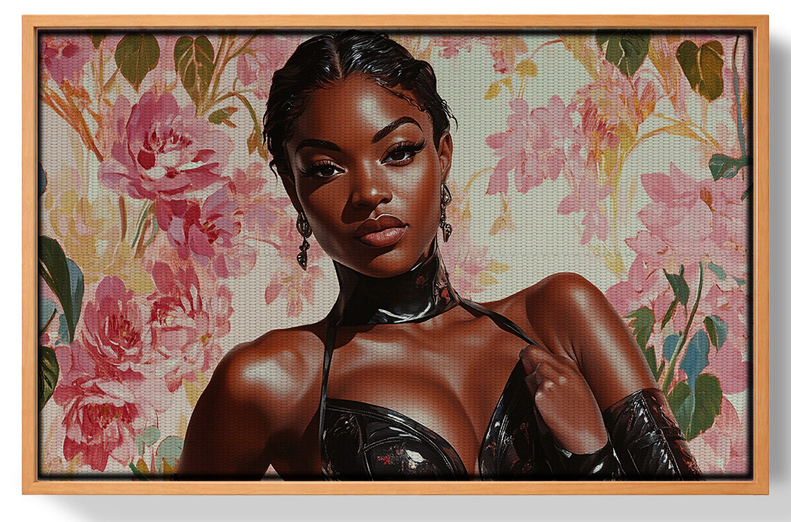 Powerful Black Woman Floral Portrait African American wall art view 43