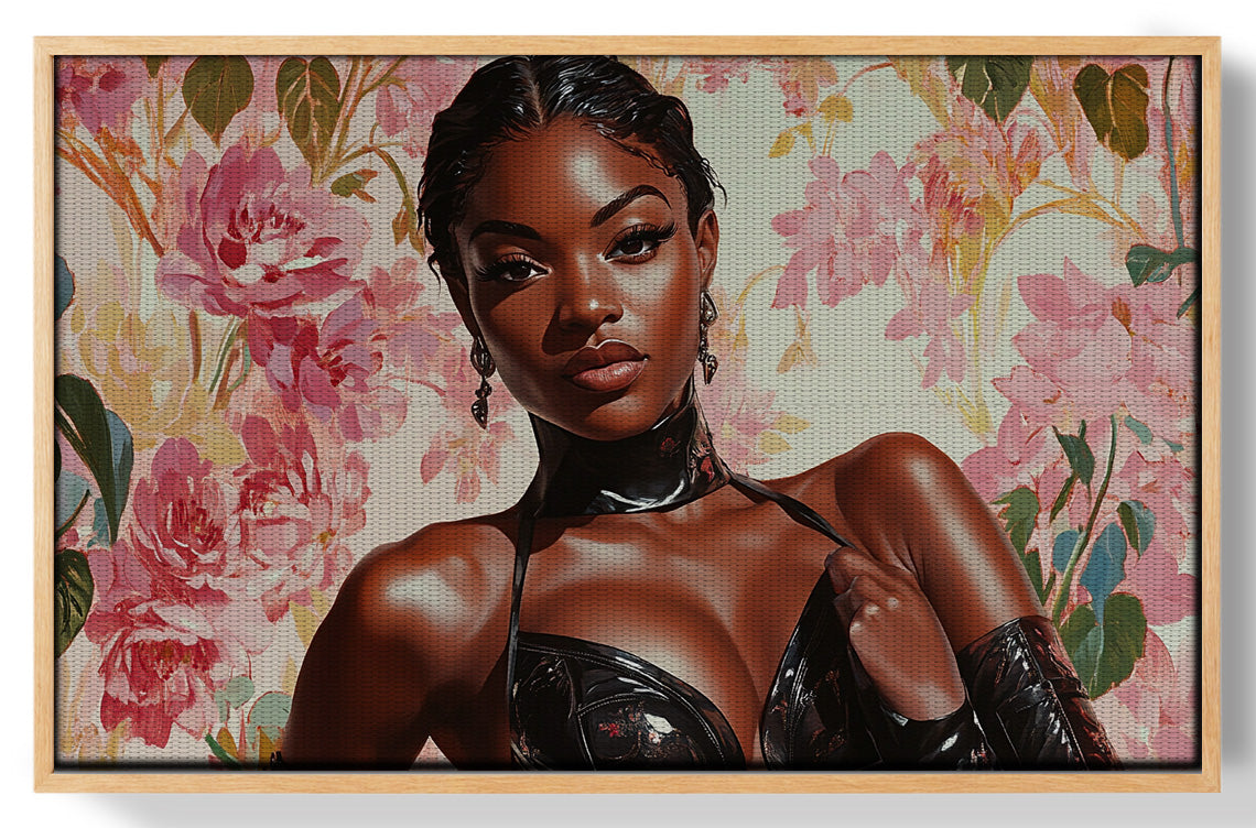Powerful Black Woman Floral Portrait African American wall art view 49