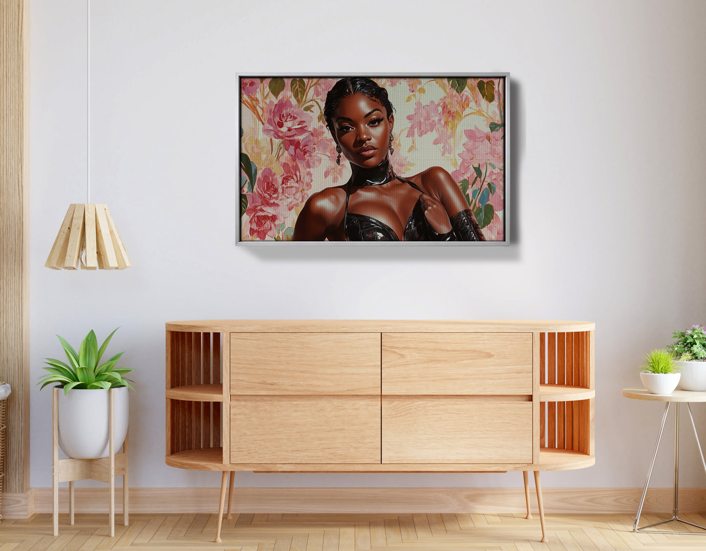 Powerful Black Woman Floral Portrait African American wall art view 56