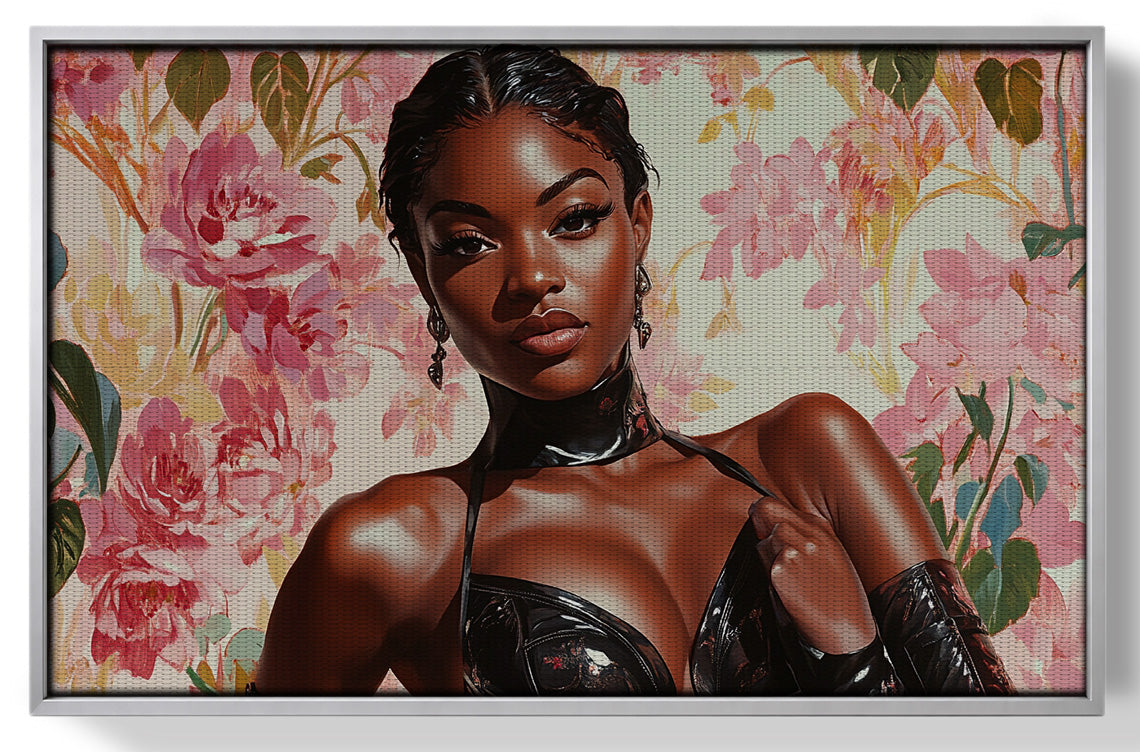 Powerful Black Woman Floral Portrait African American wall art view 55
