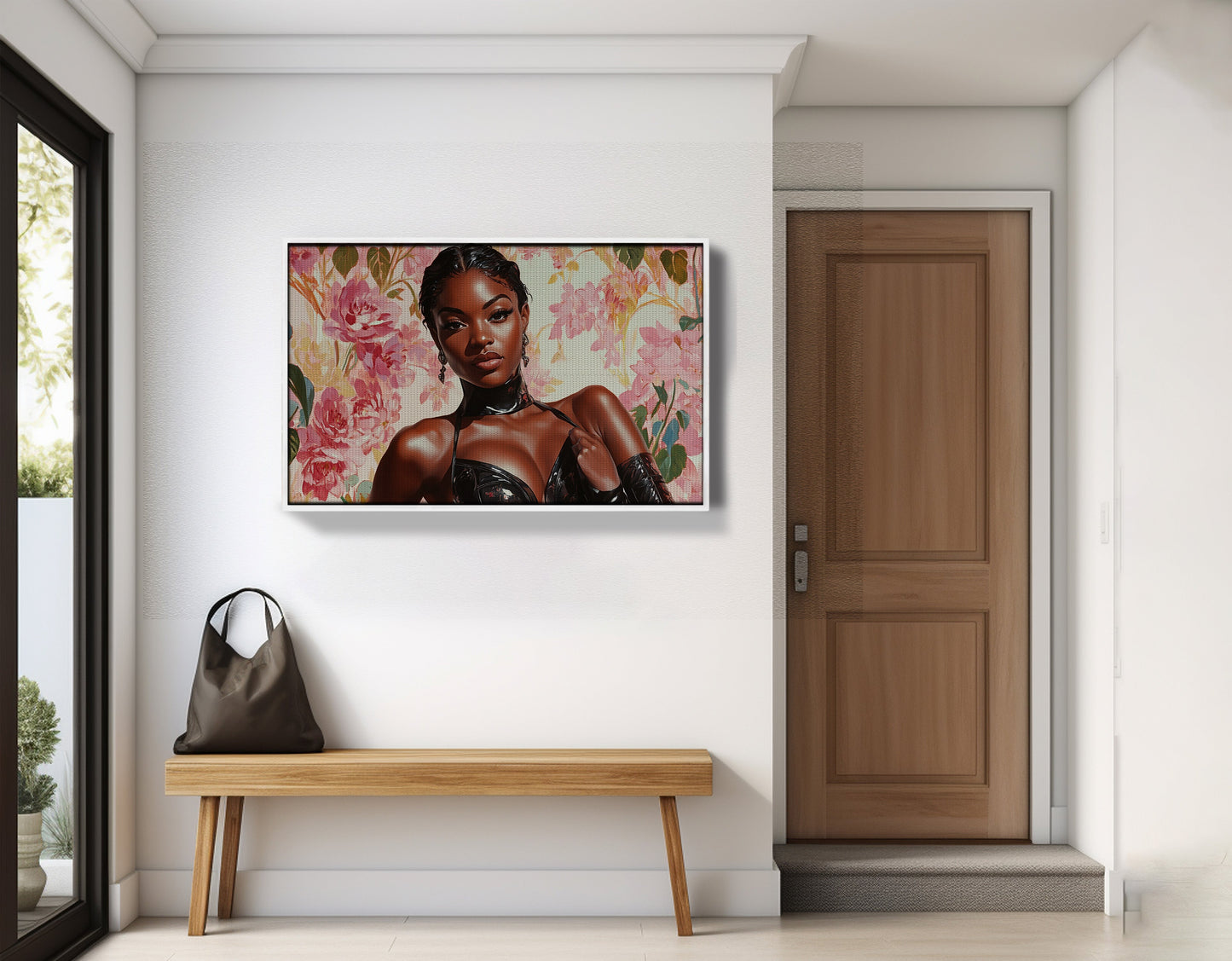 Powerful Black Woman Floral Portrait African American wall art view 65