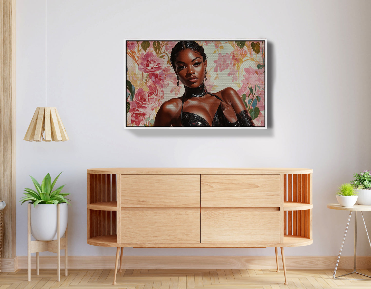 Powerful Black Woman Floral Portrait African American wall art view 62