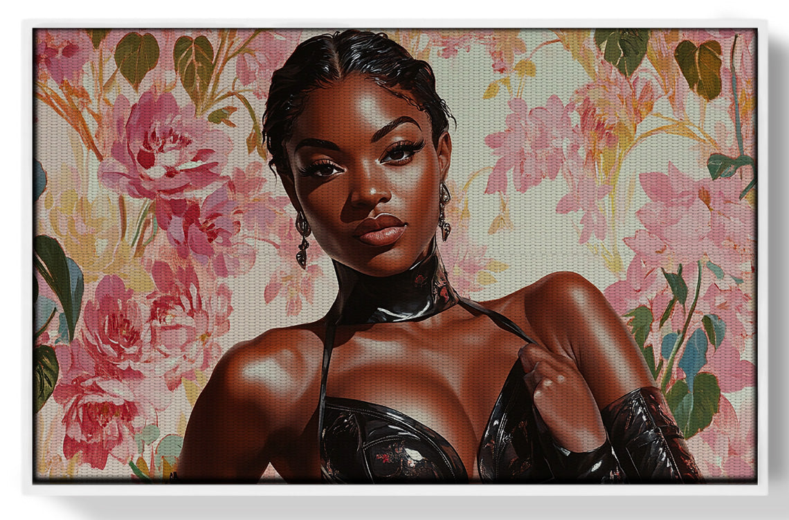 Powerful Black Woman Floral Portrait African American wall art view 61