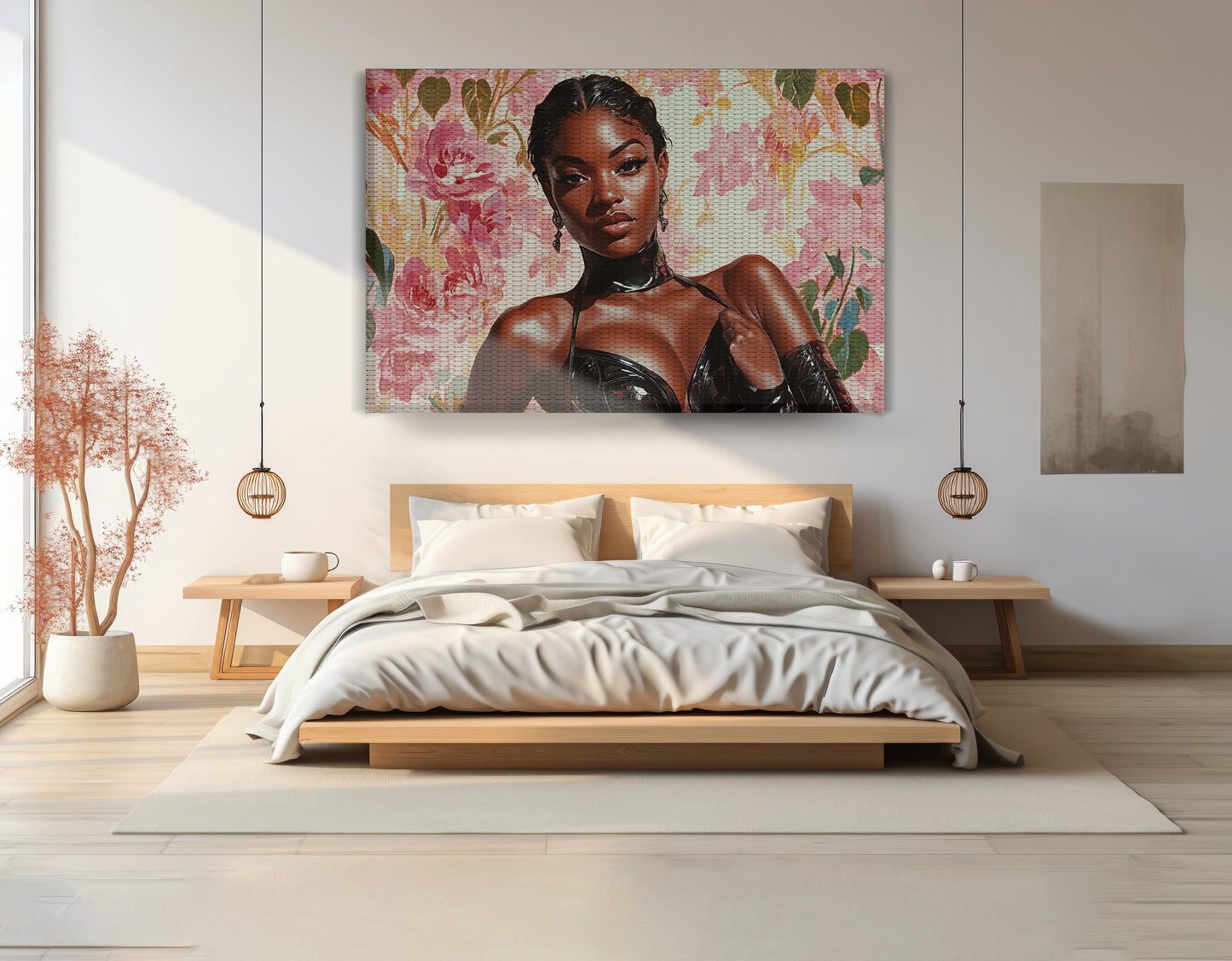 Powerful Black Woman Floral Portrait African American wall art view 15