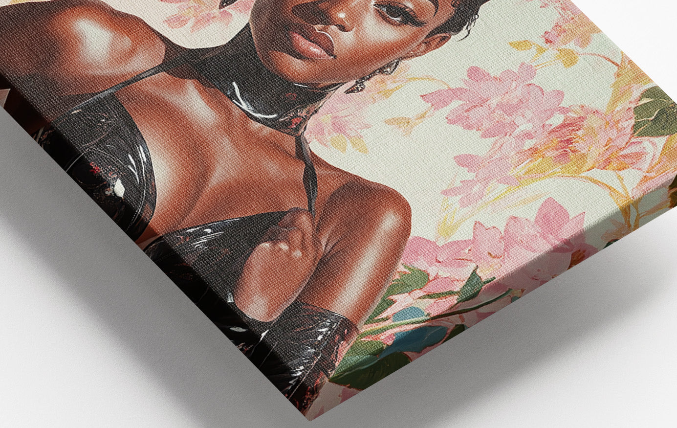 Powerful Black Woman Floral Portrait African American wall art view 16