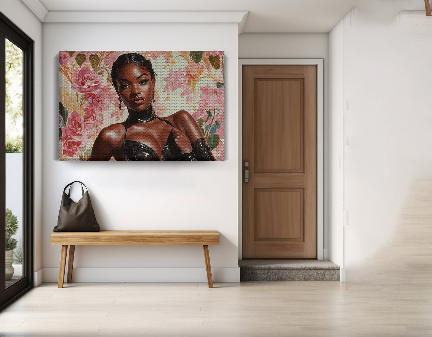 Powerful Black Woman Floral Portrait African American wall art view 17
