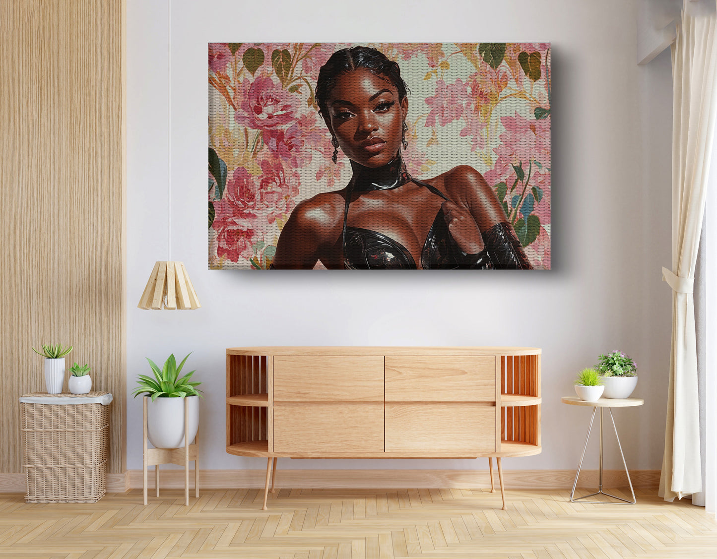 Powerful Black Woman Floral Portrait African American wall art view 14