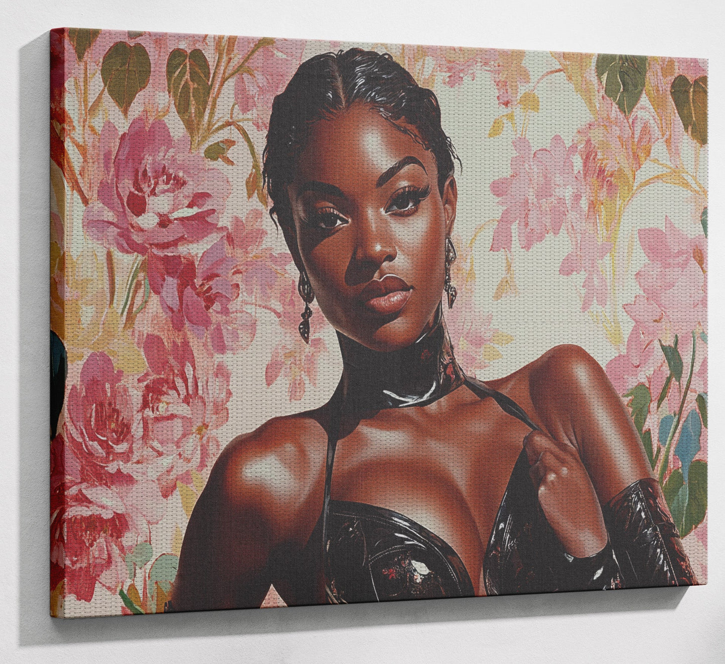 Powerful Black Woman Floral Portrait African American wall art view 13
