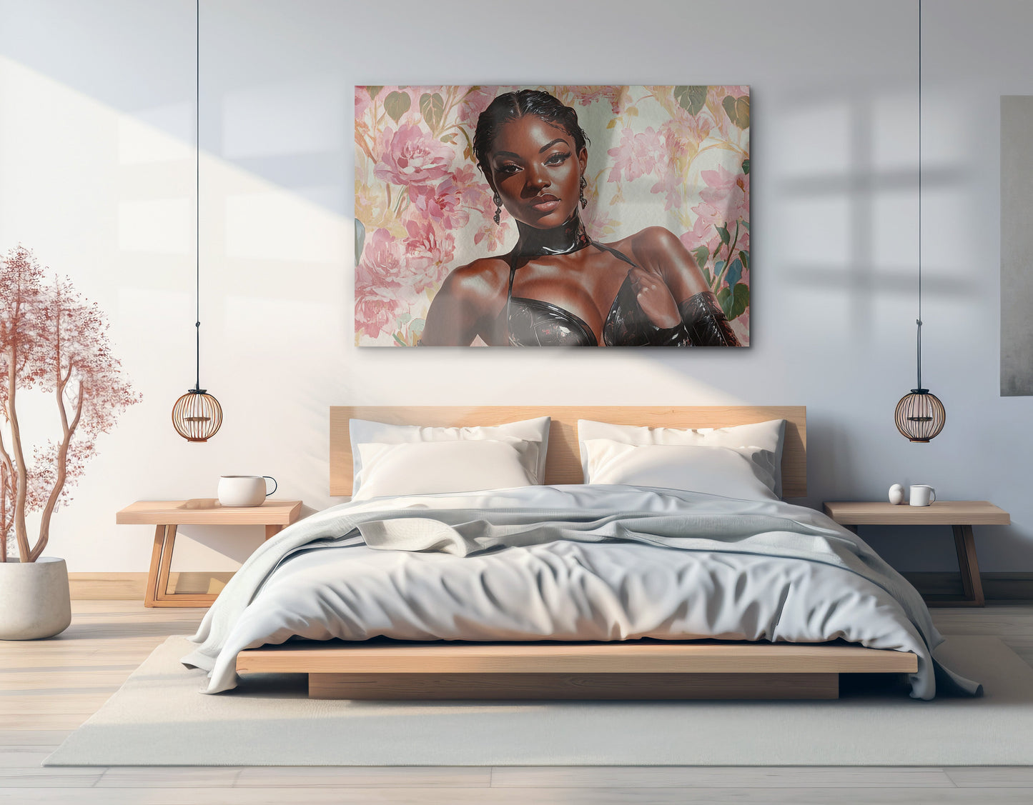 Powerful Black Woman Floral Portrait African American wall art view 21