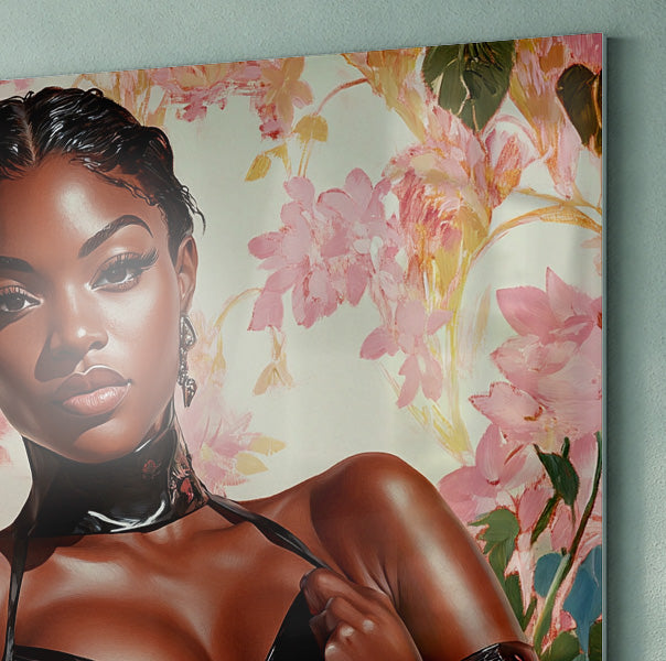 Powerful Black Woman Floral Portrait African American wall art view 22