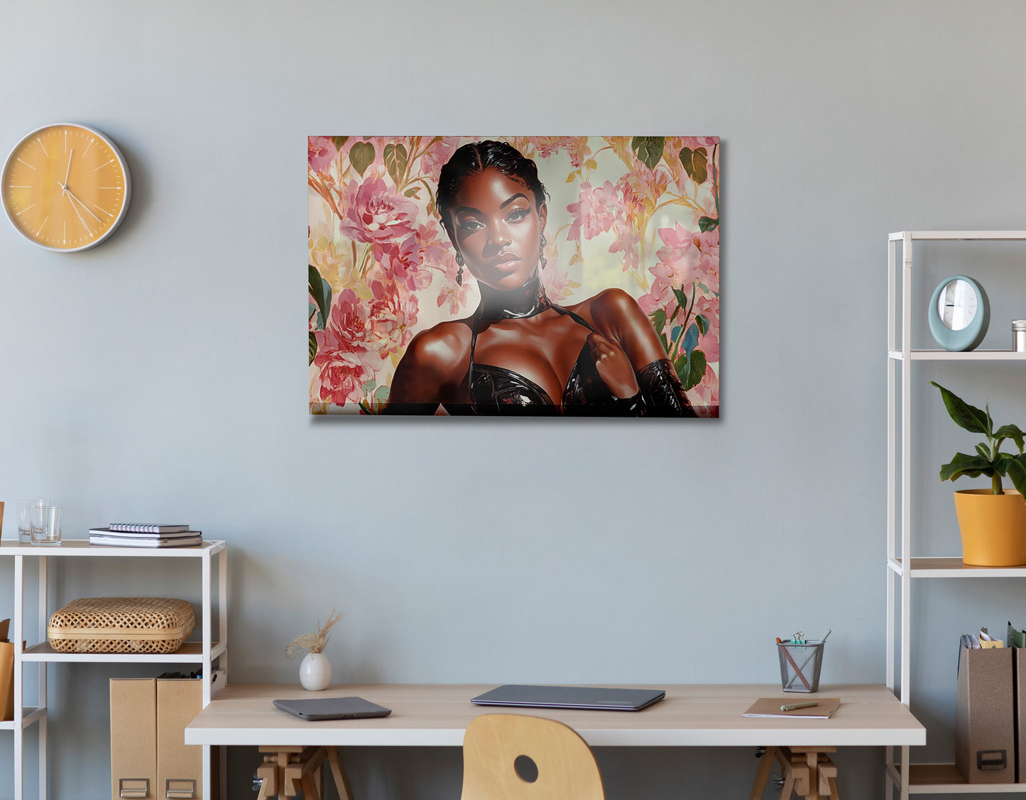 Powerful Black Woman Floral Portrait African American wall art view 24