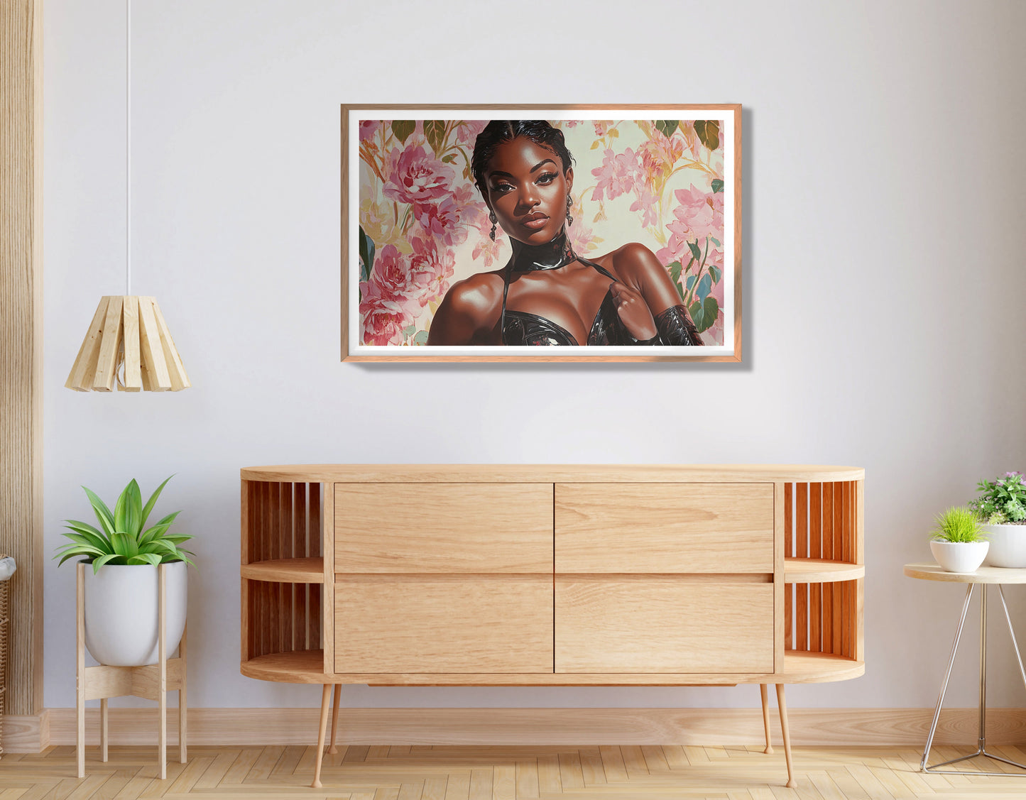 Powerful Black Woman Floral Portrait African American wall art view 80