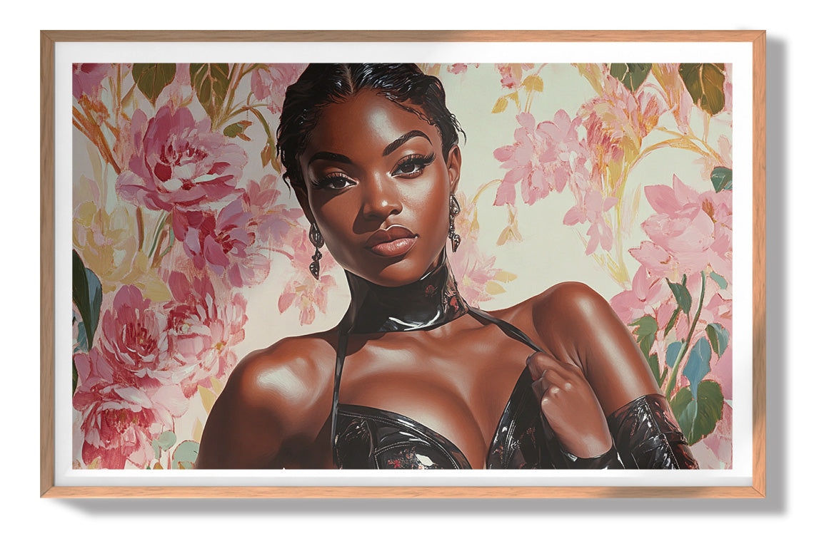 Powerful Black Woman Floral Portrait African American wall art view 79