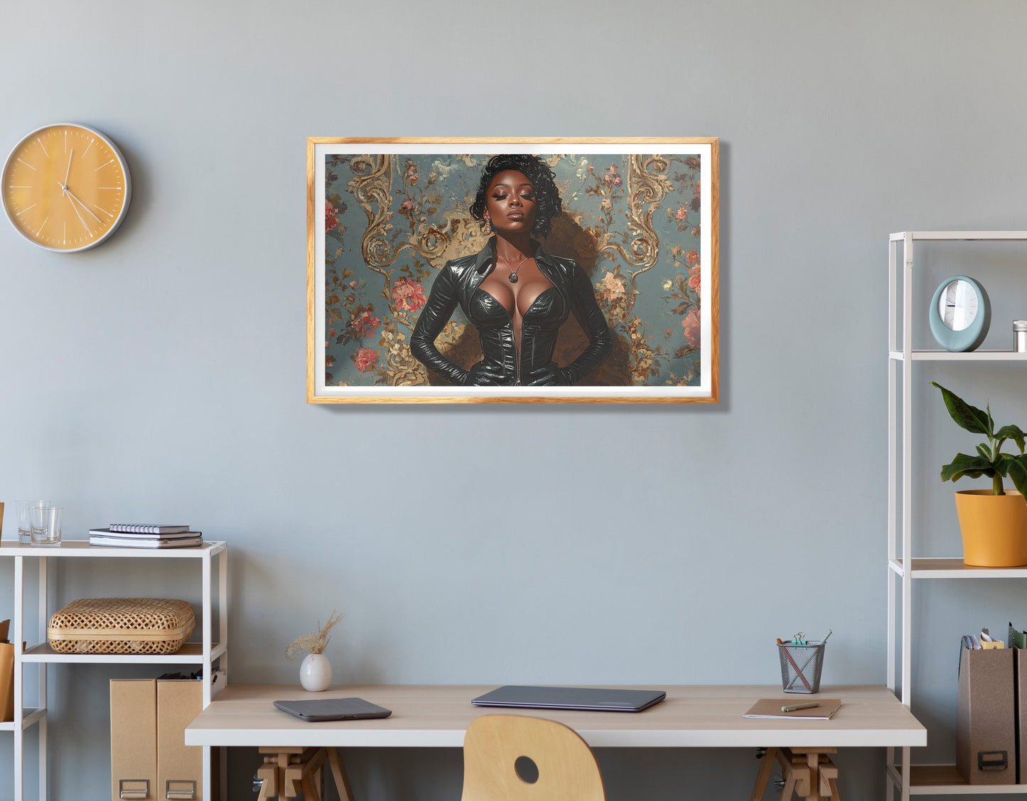 Powerful Black Woman Floral Portrait African American wall art view 78