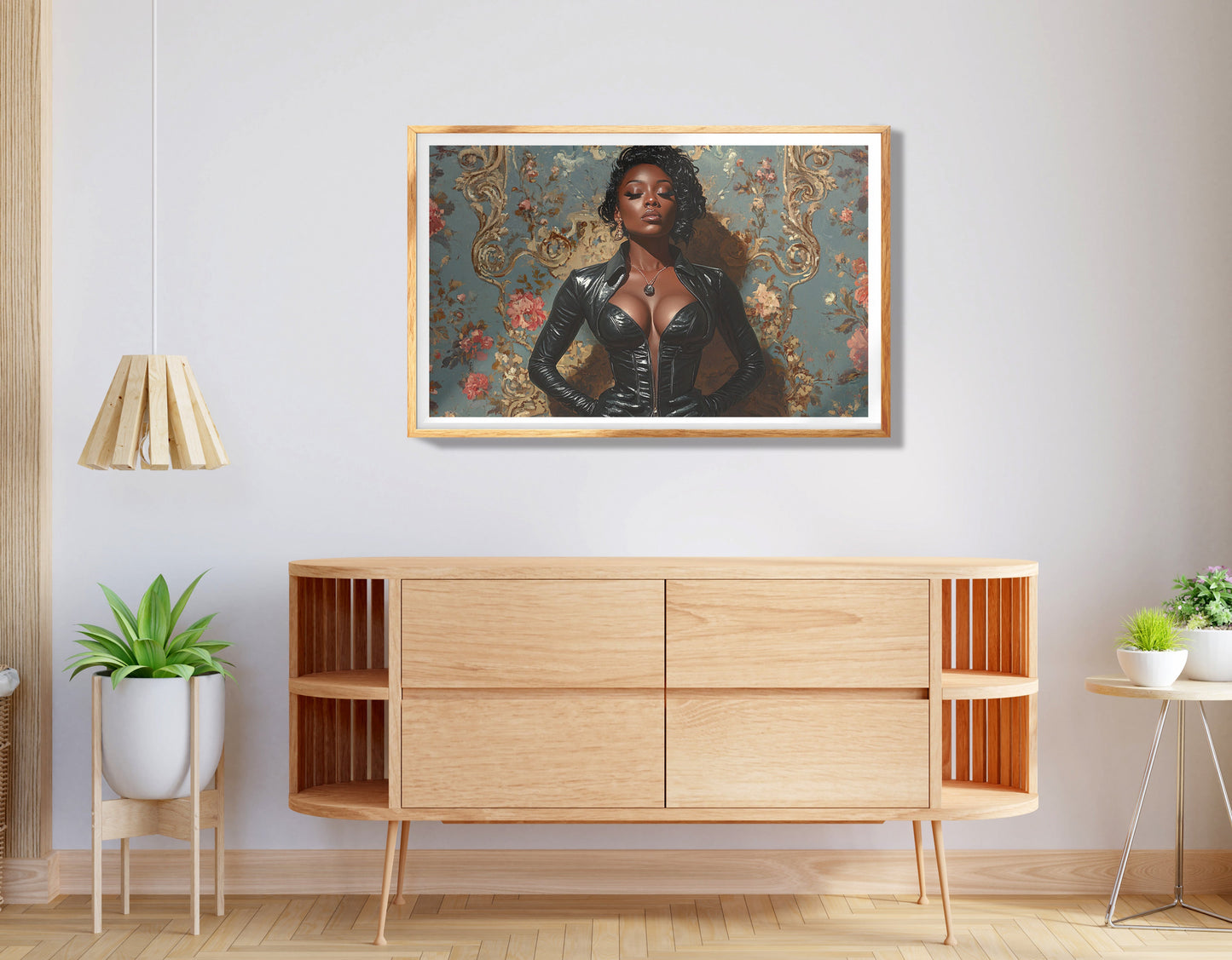 Powerful Black Woman Floral Portrait African American wall art view 74