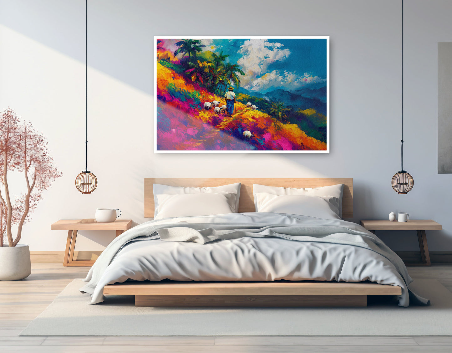 Colorful Mountain Pasture Black African American canvas print artwork view