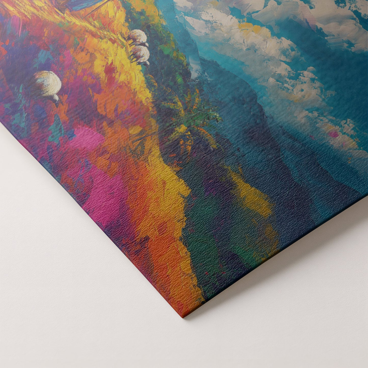 Colorful Mountain Pasture Black African American canvas print artwork by MoomZee Artwork