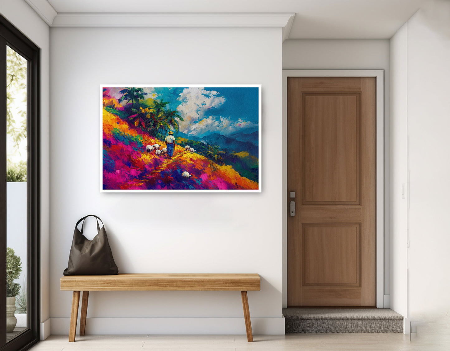 Colorful Mountain Pasture Black African American canvas print home decor view