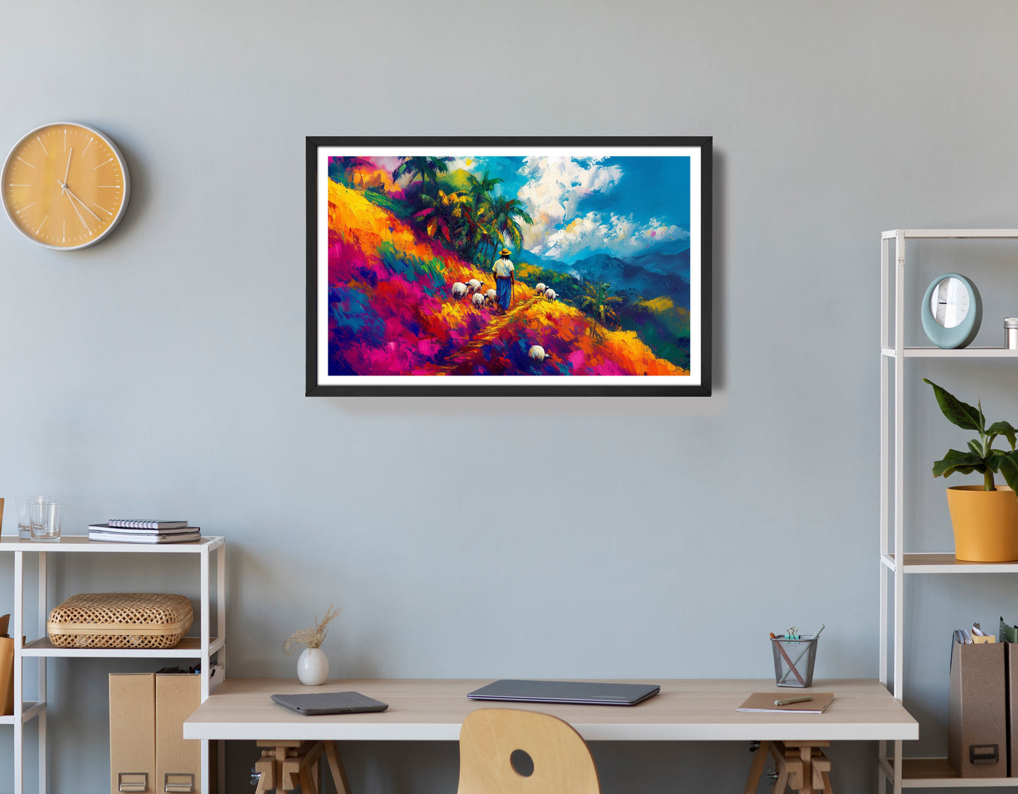 Colorful Mountain Pasture Black African American canvas print view 72