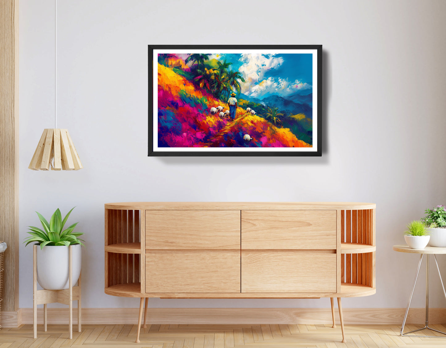 Colorful Mountain Pasture Black African American canvas print view 68