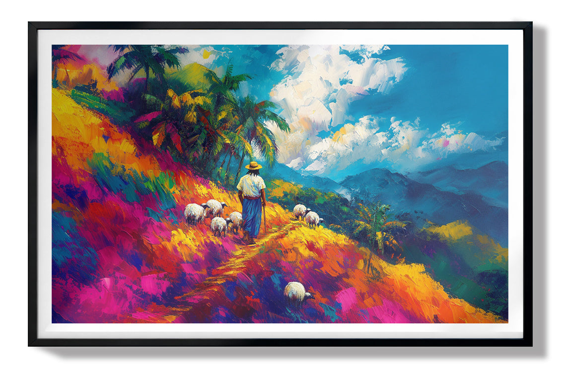 Colorful Mountain Pasture Black African American canvas print view 67