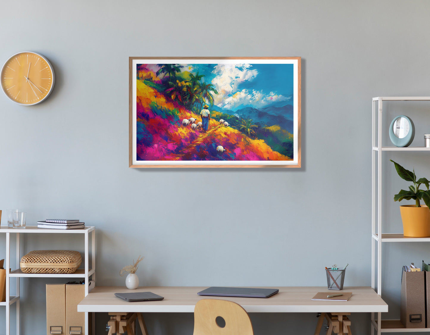 Colorful Mountain Pasture Black African American canvas print view 84