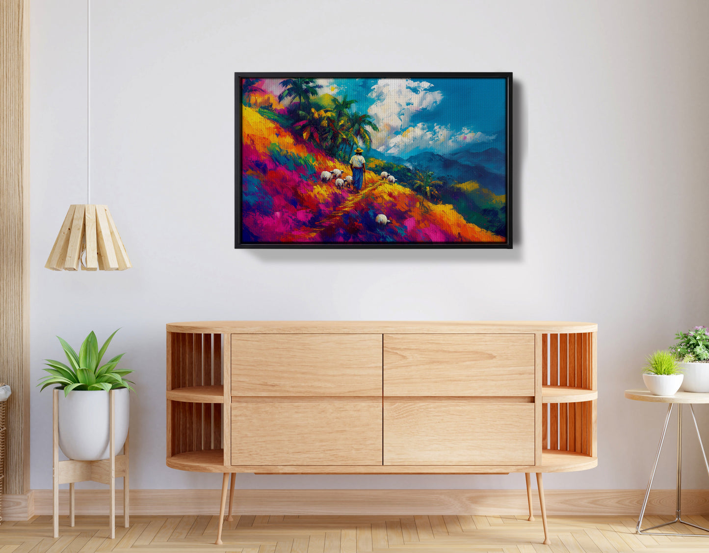 Colorful Mountain Pasture Black African American canvas print view 26
