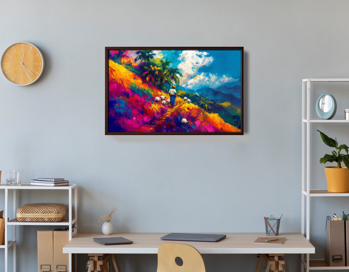 Colorful Mountain Pasture Black African American canvas print view 36