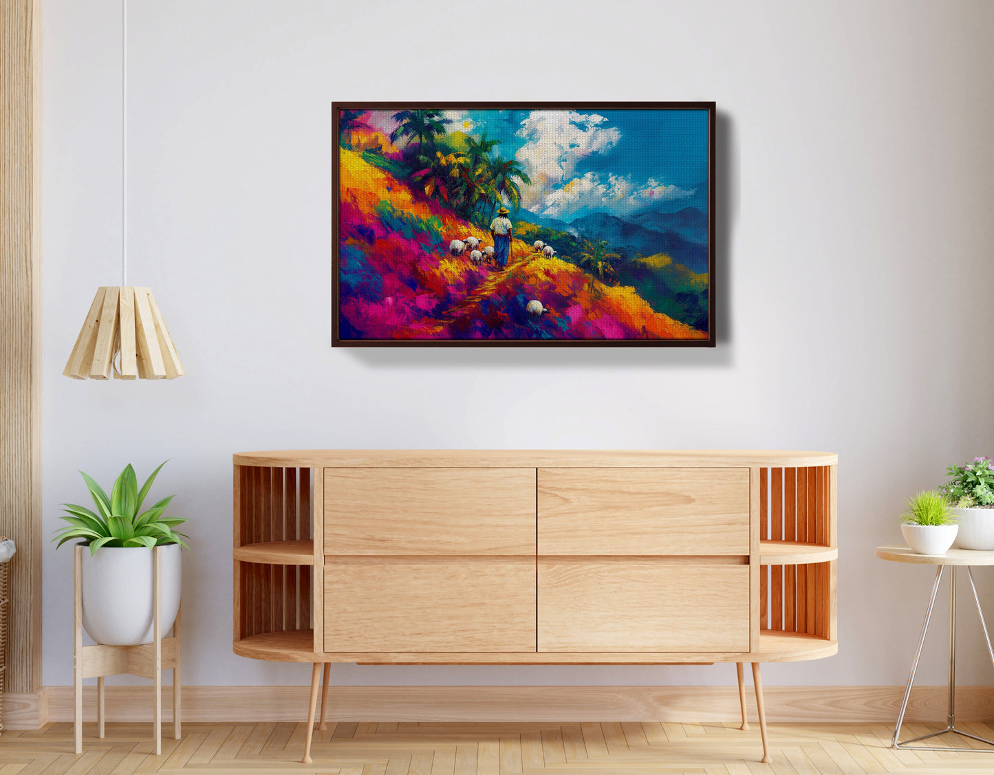 Colorful Mountain Pasture Black African American canvas print view 32