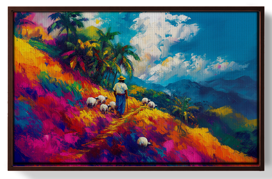 Colorful Mountain Pasture Black African American canvas print view 31