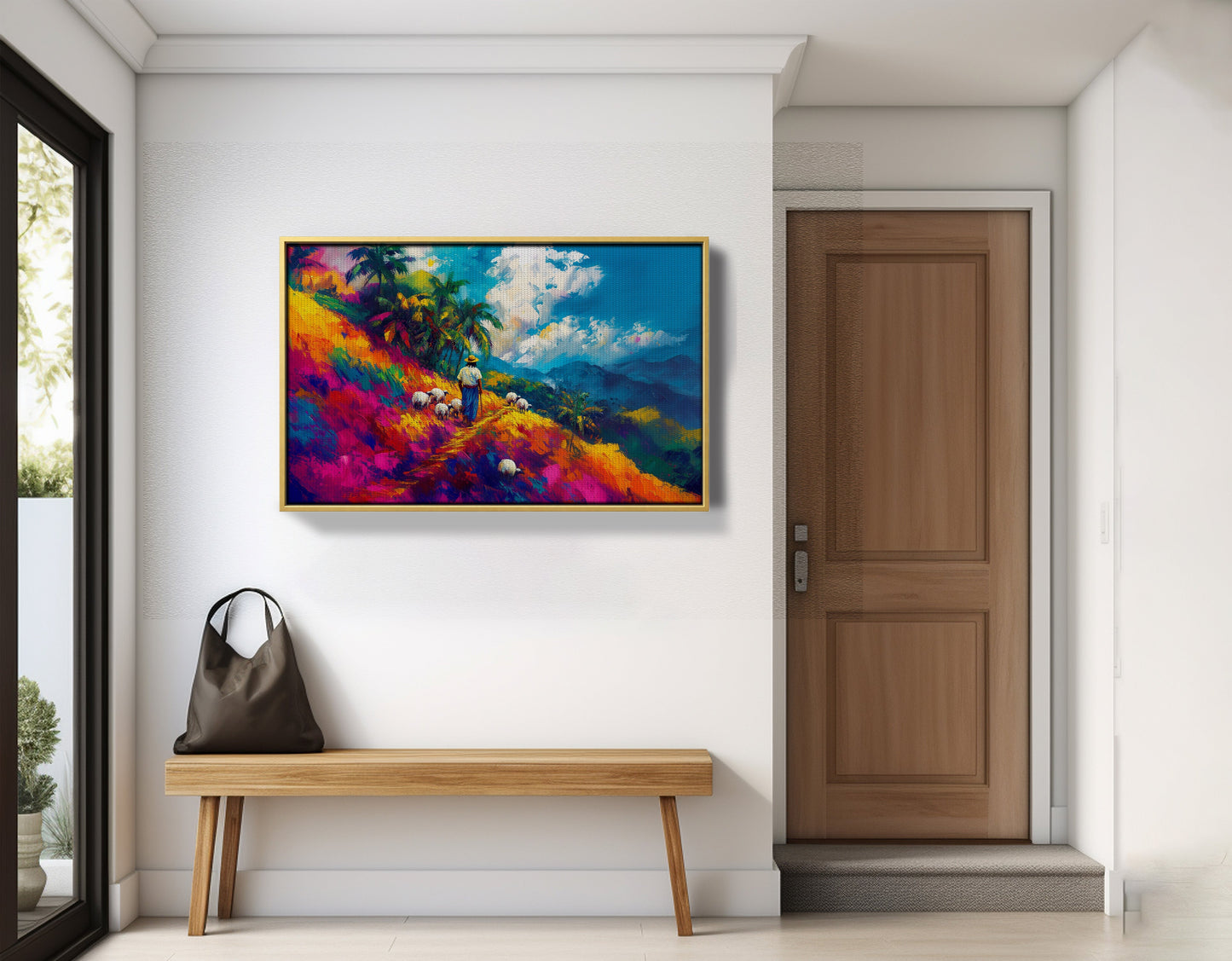 Colorful Mountain Pasture Black African American canvas print view 41