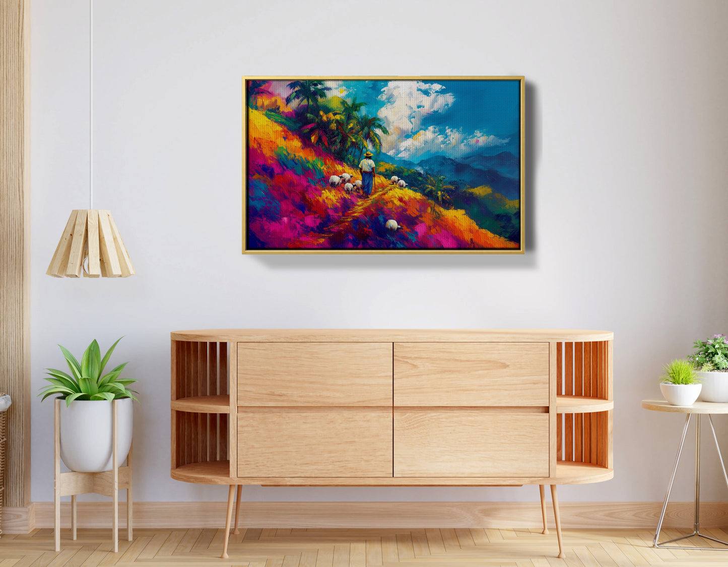 Colorful Mountain Pasture Black African American canvas print view 38