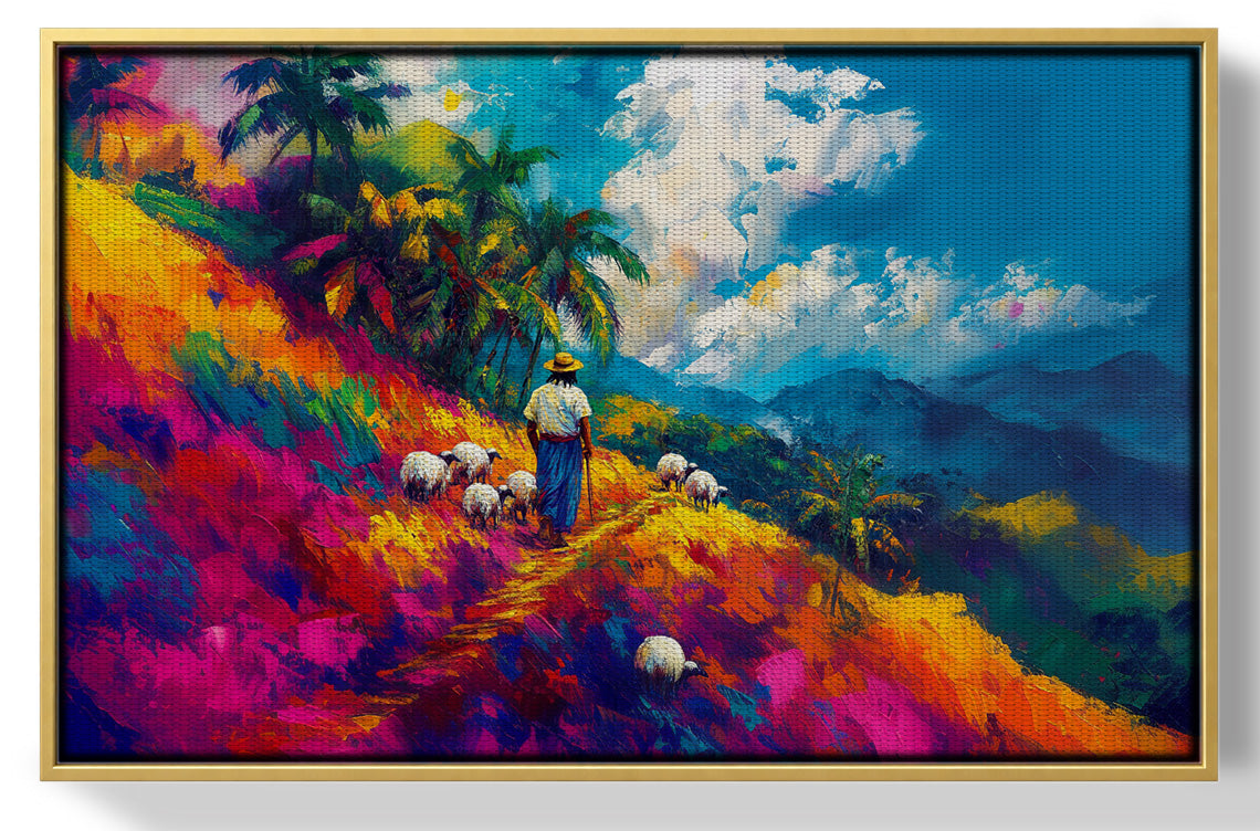 Colorful Mountain Pasture Black African American canvas print view 37