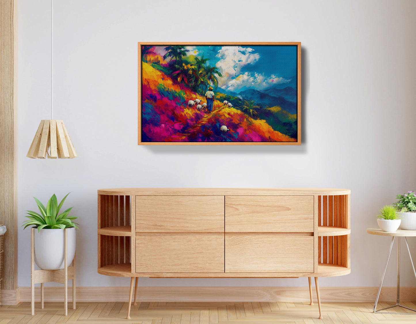 Colorful Mountain Pasture Black African American canvas print view 44