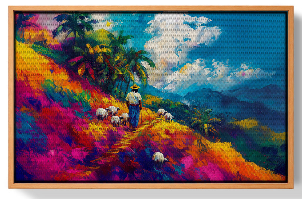 Colorful Mountain Pasture Black African American canvas print view 43